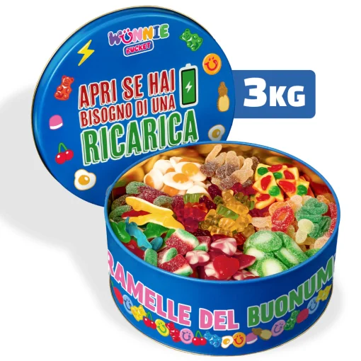 Wunnie Bucket “Open when you need a charge”, can of rubber candies that you can put together with your favorite flavors – 3 kg